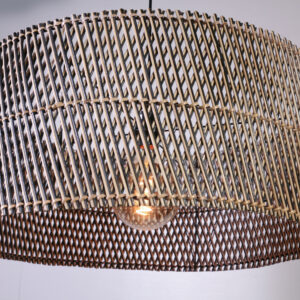 Hanglamp Stripes Cilinder 50 cm Naturel Zwart