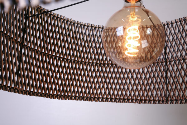 Hanglamp Stripes Cilinder 50 cm Naturel Zwart