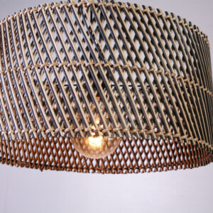 Hanglamp Stripes Cilinder 40 cm Naturel Zwart