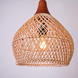 Hanglamp Rotan Sophie met Hout 30 cm